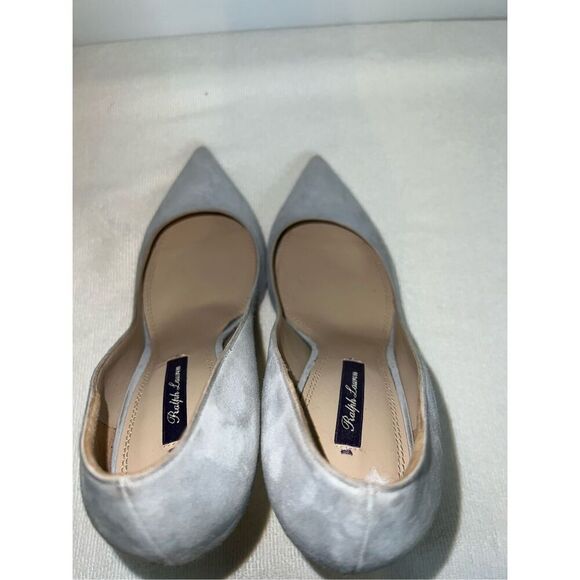 Ralph Lauren Purple Label Baby Blue Suede Heel Pump 38.5 US 8-8.5 - Picture 7 of 8